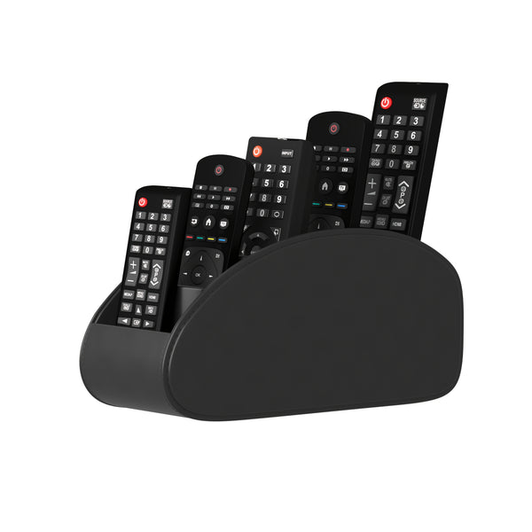 TV Remote Control Storage Box with 5 Compartments, PU Leather, Bedside Table and Office Desk Storage Organizer