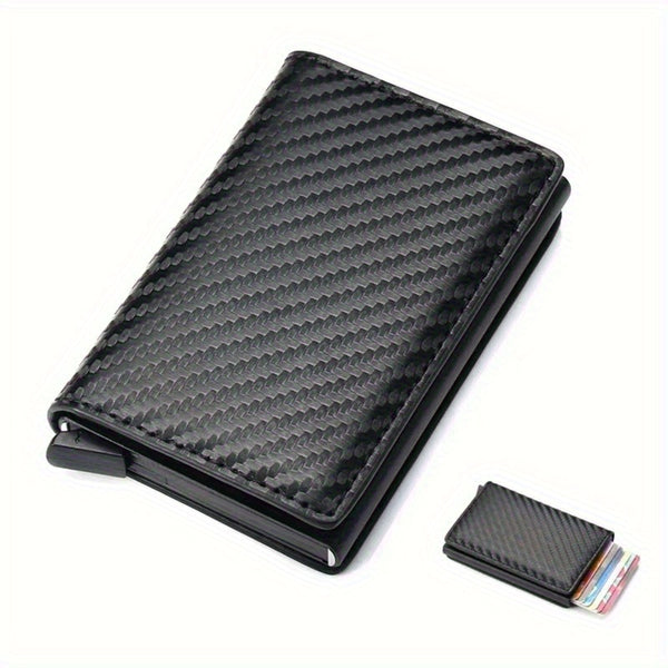Sleek Men's RFID-Blocking Wallet - Ultra-Thin Aluminum Alloy with Multiple Card Slots, Stylish Metal Design