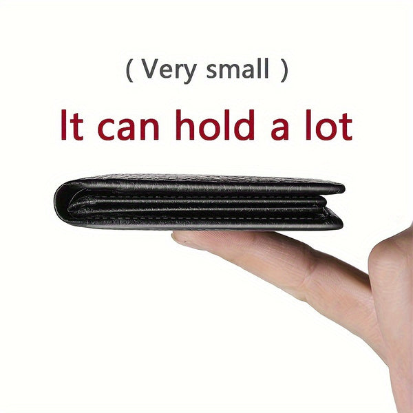 Men's Genuine Leather Ultra-Thin Multi-Function Large Capacity, ID Card Holder Wallet with RFID Blocking