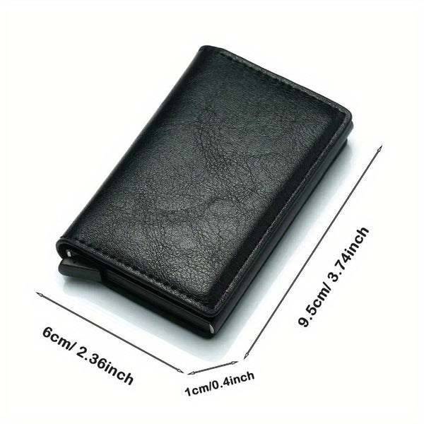 Sleek Men's RFID-Blocking Wallet - Ultra-Thin Aluminum Alloy with Multiple Card Slots, Stylish Metal Design