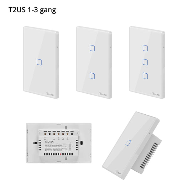 Smart Home Sonoff T2 US Smart Wifi Wall Light Switch