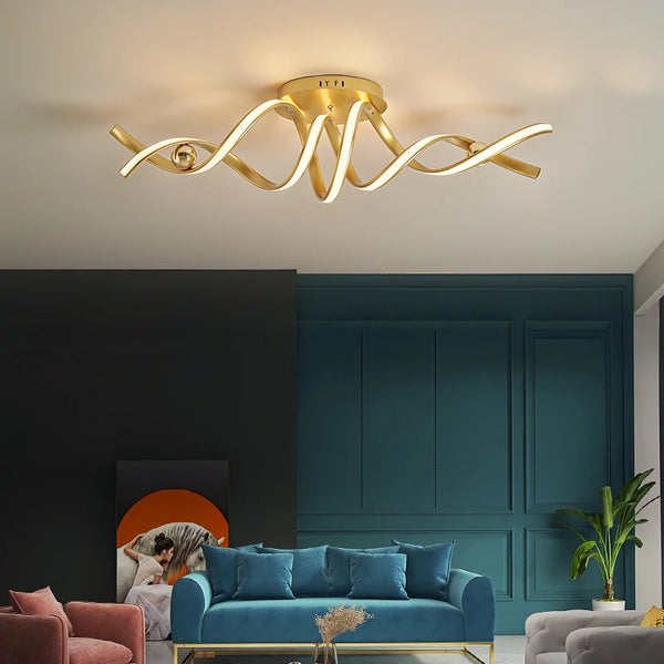 Minimalism Gold/Black Finished Modern Led Chandelier 100-260V