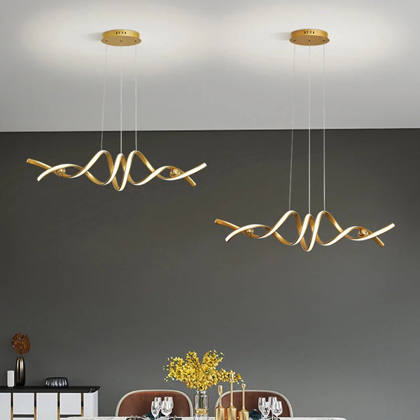 Minimalism Gold/Black Finished Modern Led Chandelier 100-260V
