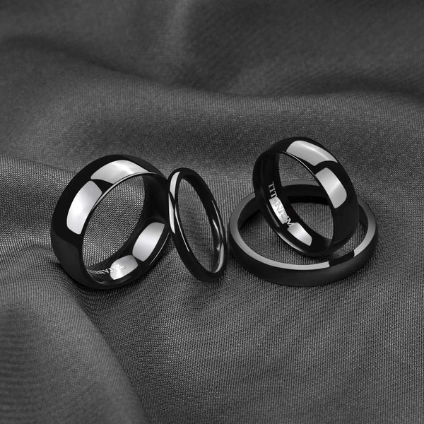 Mens and Womens 4mm Blue Titanium Ring