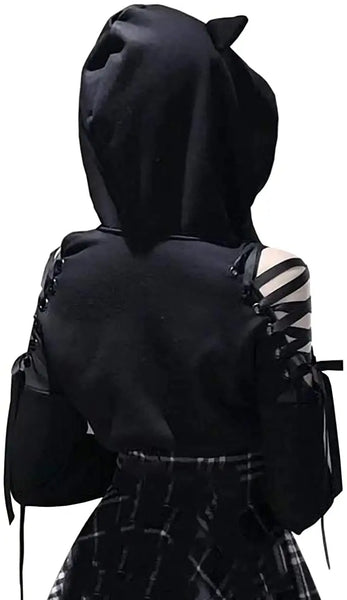 Womens Long Sleeve Hoodies Kawaii Cats Ears