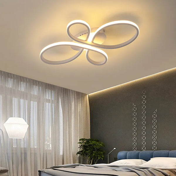 Smart Home White/Coffee Finish Modern LED Dimmable Chandelier Alexa