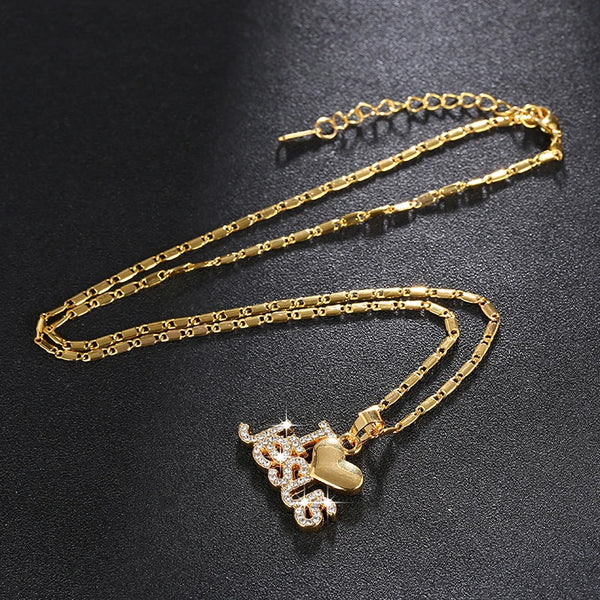 Womens/Mens Gold Color "I Love Jesus" Necklace
