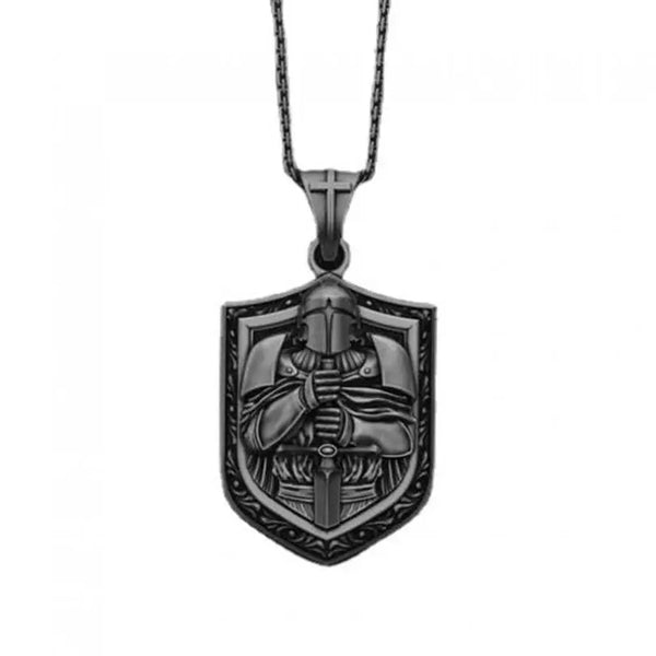Mens Metal Vintage Knight Crusader Necklace Dragon Tiger Helmet Axe