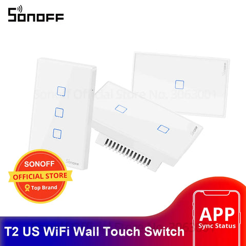 Smart Home Sonoff T2 US Smart Wifi Wall Light Switch