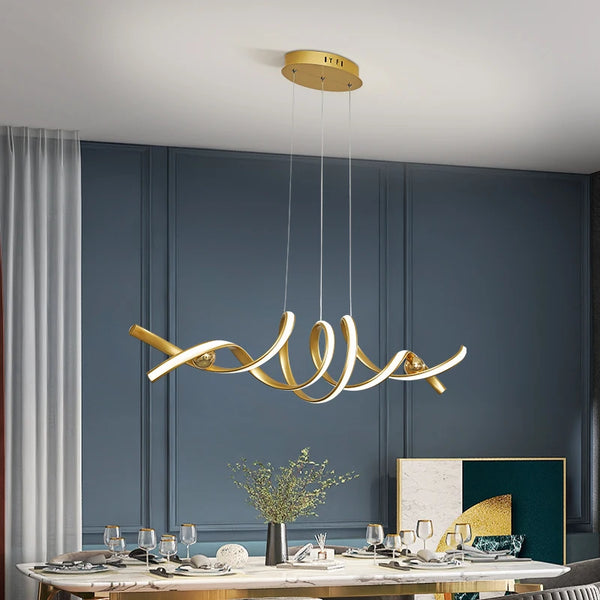 Minimalism Gold/Black Finished Modern Led Chandelier 100-260V