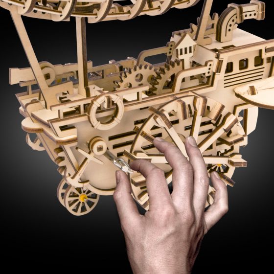 DIY 3D Wooden Puzzle Model Building Kits - Vintage Movie Projector-Vitascope, Zeppelin