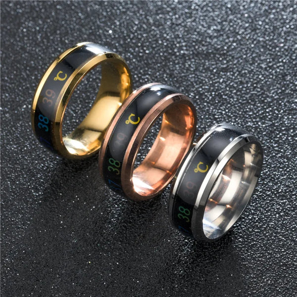Mens and Womens Titanium Steel Temperature Ring - Waterproof