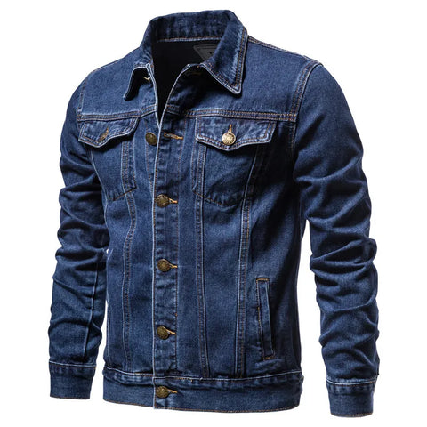 Men's Denim Jacket Slim Dark Blue