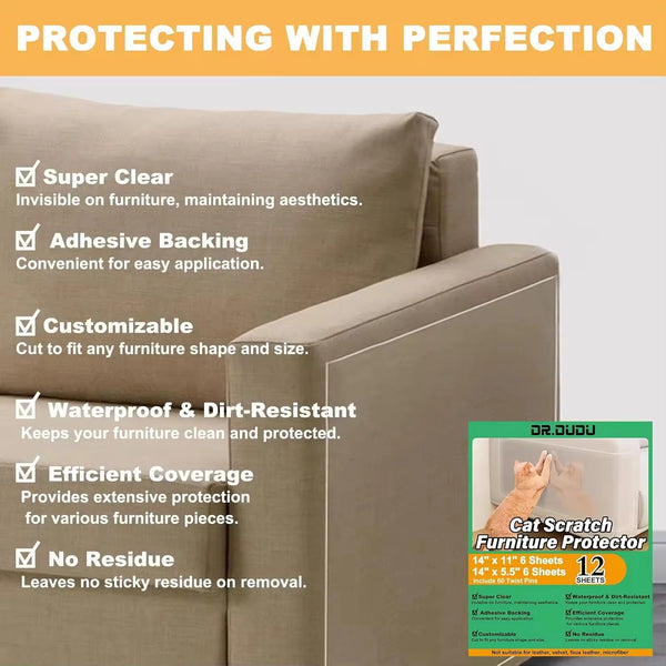 Transparent Cat Scratch Deterrent Tape Furniture Protectors Self-Adhesive