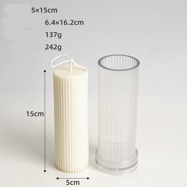 Candles silicone striped cylinder molds