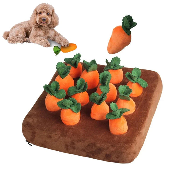 Pet Plush Carrot Interactive Snuffle Mat Toy