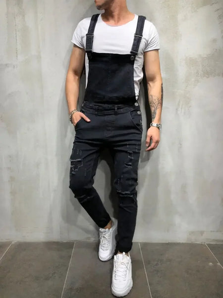 Men's Fashion Ripped Jean Overalls S-XXXL