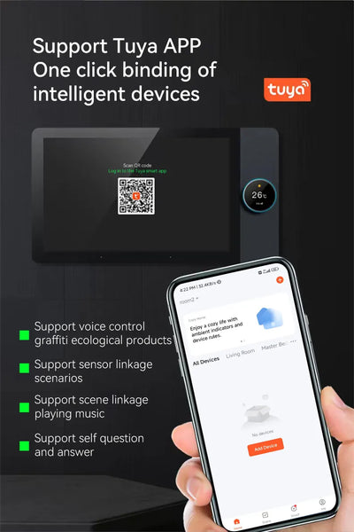 Smart Home Control Panel, 8 inch Touch Screen, Built-In Smart Life Alexia