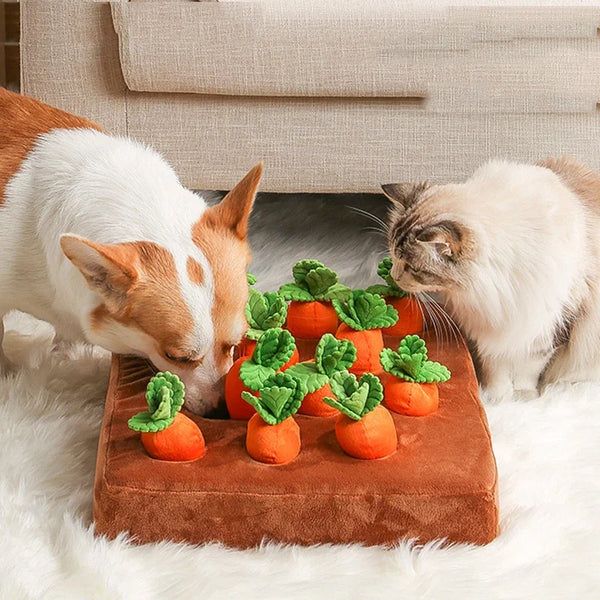 Pet Plush Carrot Interactive Snuffle Mat Toy