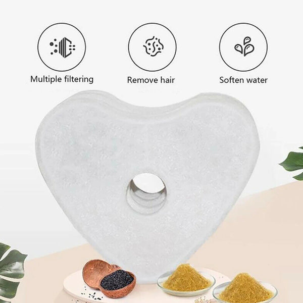 4-20Pack Heart Shaped Replacement Filters for Automatic Cat Drinking Fountain