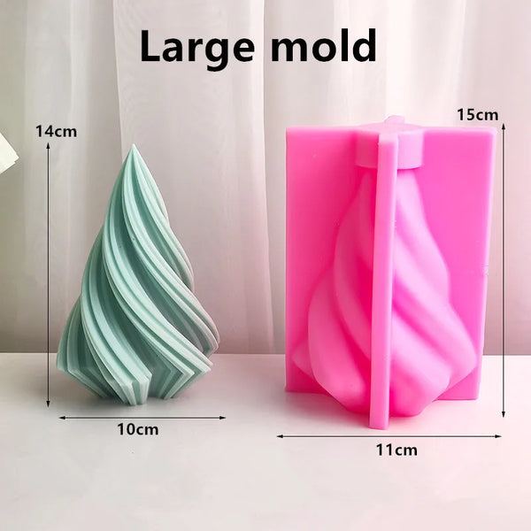 Candles silicone twisted Christmas Tree molds