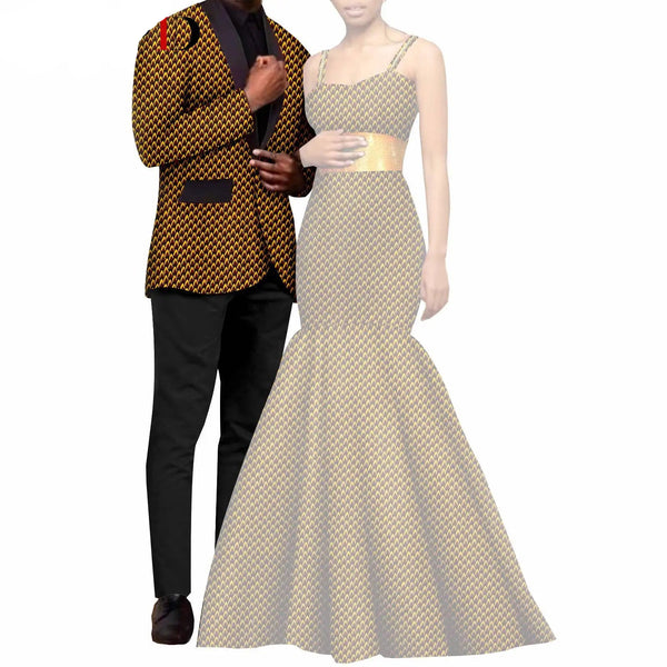 Black and Gold Mens Matching Ankara Jackets