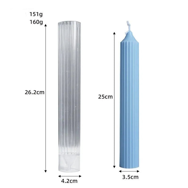 Candles silicone striped tapered top cylinder molds