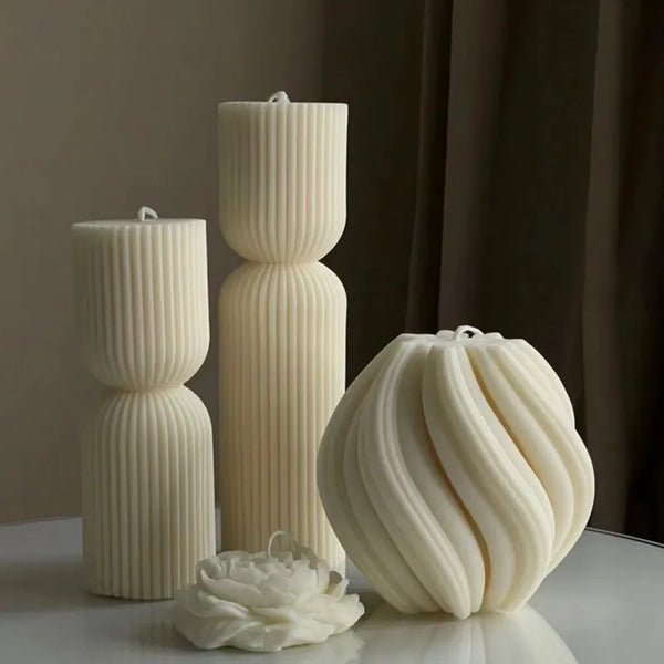 Home Decorative Luxury Candles Geometric Art Swirl Scented