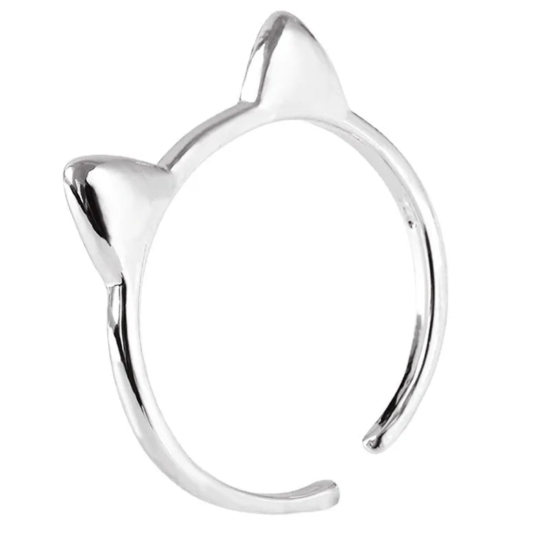 Mens and Womens Cute Alloy Cat Ear Shaped Ring Self Defense