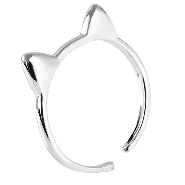 Mens and Womens Cute Alloy Cat Ear Shaped Ring Self Defense