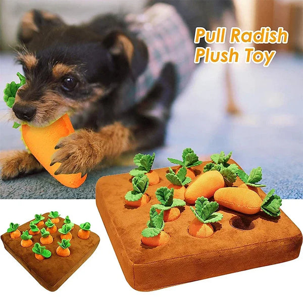 Pet Plush Carrot Interactive Snuffle Mat Toy