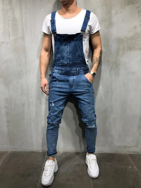 Men's Fashion Ripped Jean Overalls S-XXXL
