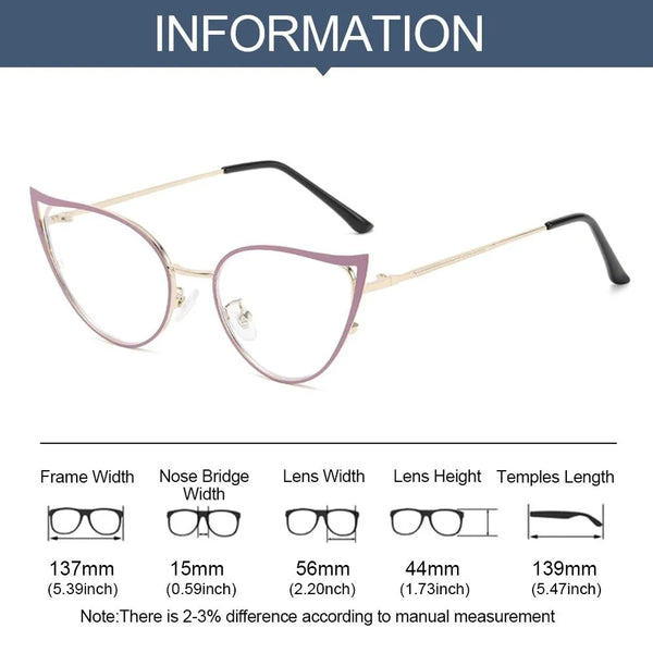 Womens Cats Eye Anti Blue Light Reading Glasses