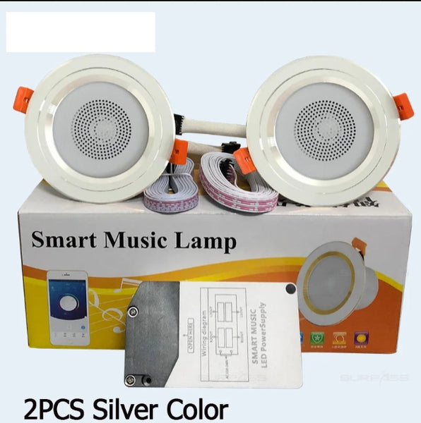 Smart Home Audio Bluetooth In-ceiling LED Speakers - Dimmable Color Changing
