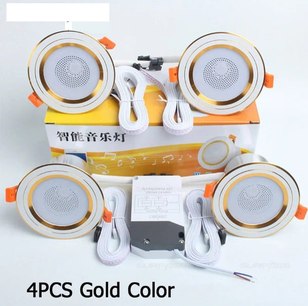 Smart Home Audio Bluetooth In-ceiling LED Speakers - Dimmable Color Changing