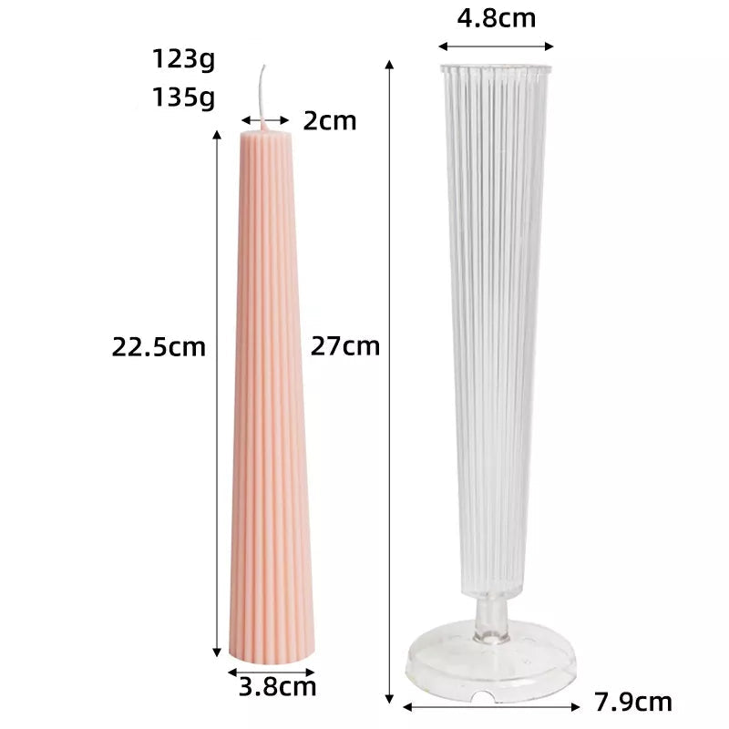 Tapered Stripe Candle Mold