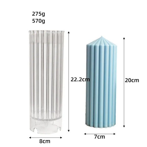 Unique Striped Column Candle Mold 1 pc 22.2cm
