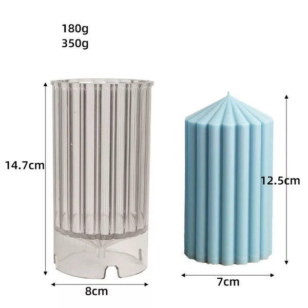Unique Striped Column Candle Mold 1 pc