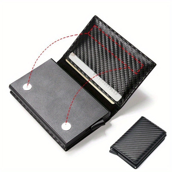 Sleek Men's RFID-Blocking Wallet - Ultra-Thin Aluminum Alloy with Multiple Card Slots, Stylish Metal Design