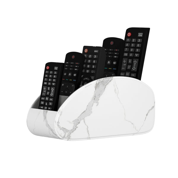 TV Remote Control Storage Box with 5 Compartments, PU Leather, Bedside Table and Office Desk Storage Organizer