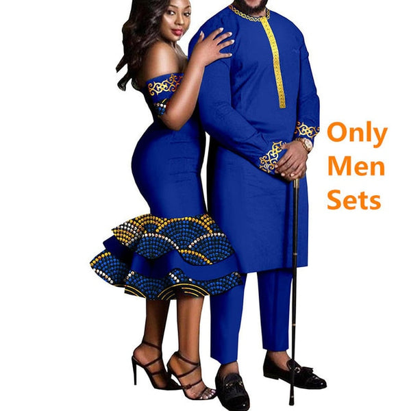 Couples African Dashikis Mermaid Dresses Mens Outfit