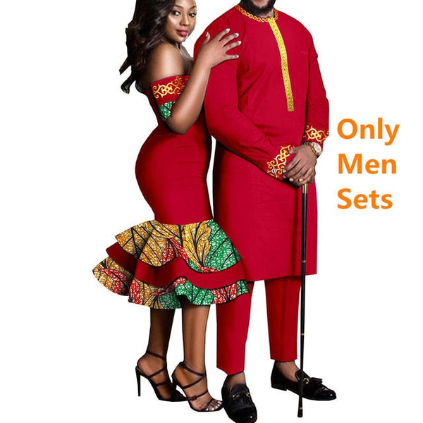 Couples African Dashikis Mermaid Dresses Mens Outfit