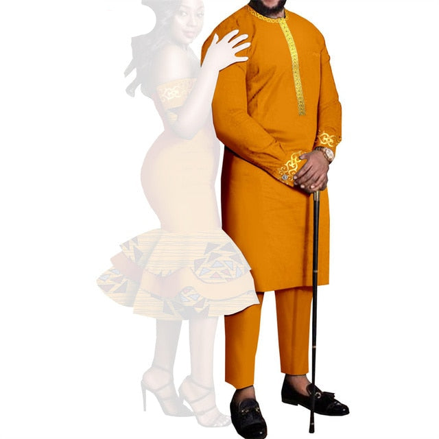 Mens Tunic and Pants Orange and gold