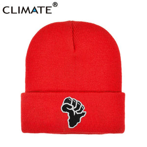 Mens African Raised Fist Winter Beanie