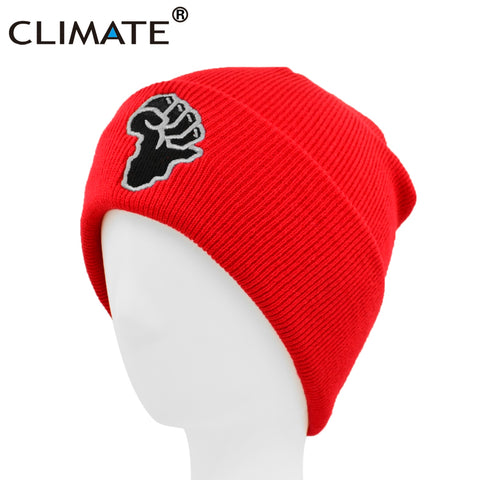 Mens African Raised Fist Winter Beanie