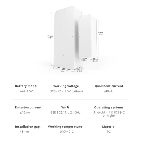 Smart Home Security WiFi Wireless Door & Window Sensors
