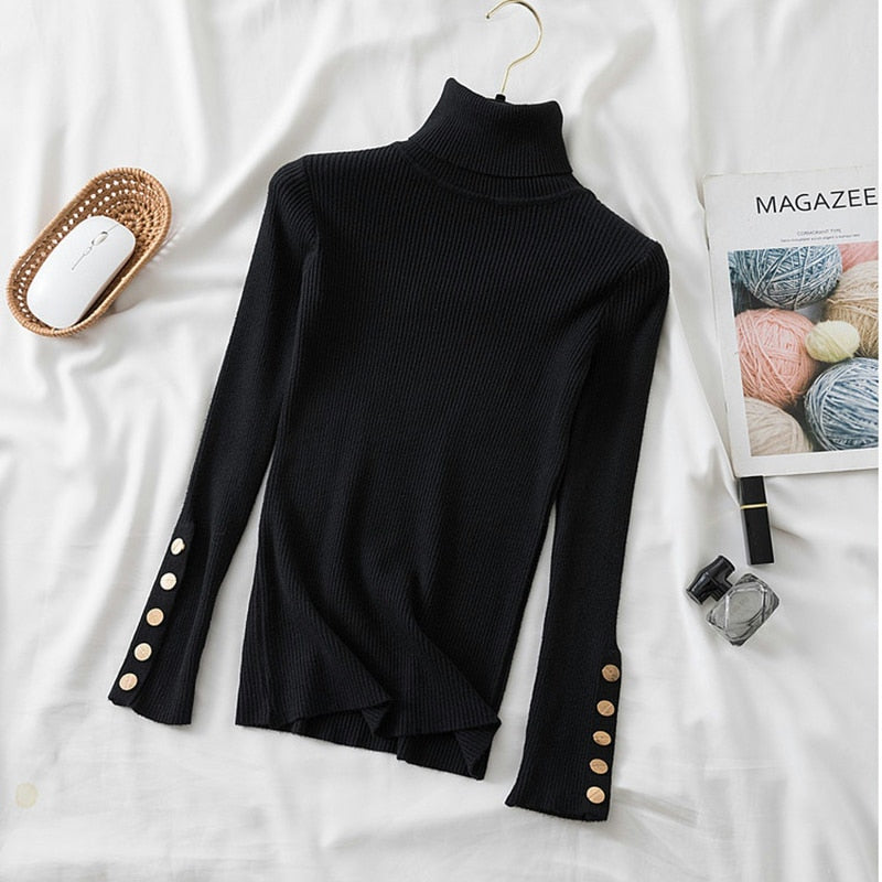 Womens Chic Pullover Turtleneck Sweaters