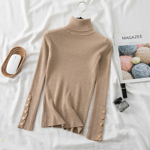 Womens Chic Pullover Turtleneck Sweaters