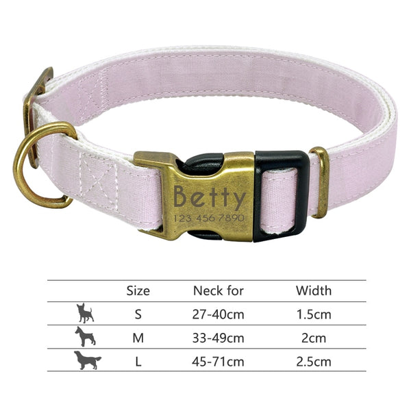 Pet Collar with Engraved Personalized ID Tag