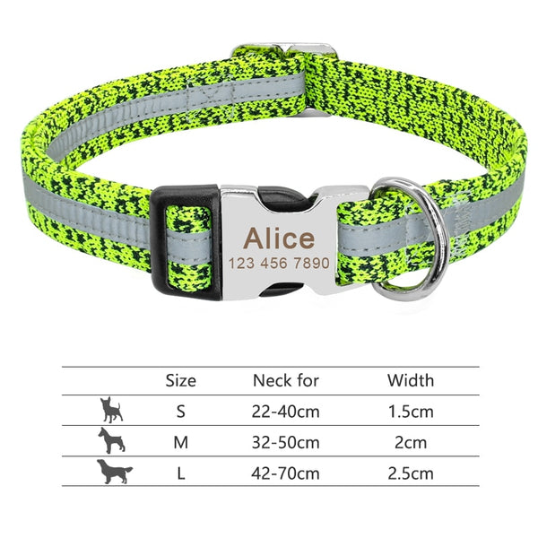 Pet Collar with Engraved Personalized ID Tag